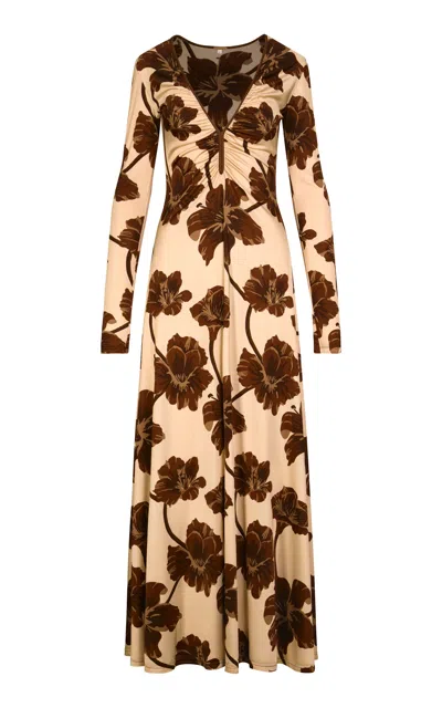 Johanna Ortiz Alma Bordada Maxi Dress In Nude