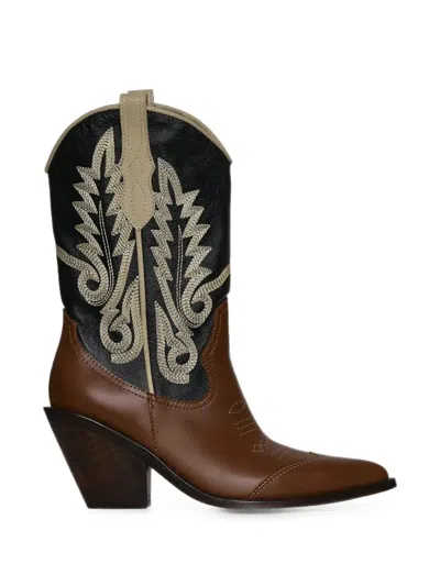 Johanna Ortiz Alma Latina Embroidered Leather Boots In Multi