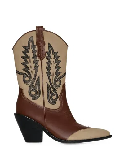 Johanna Ortiz Alma Latina Embroidered Leather Boots In Multi