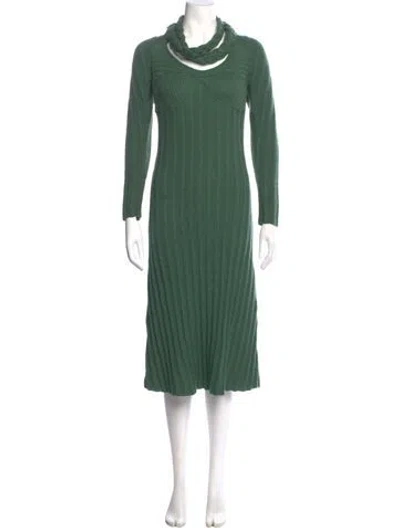Pre-owned Johanna Ortiz Alpaca Long Dress In Green