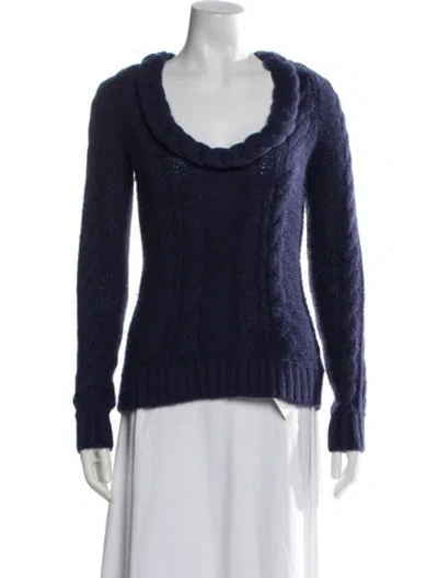 Pre-owned Johanna Ortiz Alpaca Scoop Neck Sweater In Blue