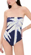 Johanna Ortiz Alta Mar One Piece In Swim Salty Palms Blue In Blue