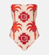 Johanna Ortiz Alta Mar Strapless Printed Recycled Swimsuit In Multi