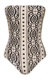 Johanna Ortiz Alta Mar Strapless One-piece Swimsuit