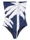 Johanna Ortiz Alta Mar One Piece In Swim Salty Palms Blue In Blue