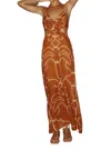 JOHANNA ORTIZ ALTERED STATES DRESS IN TROPICS YELLOW-BROWN-ECRU