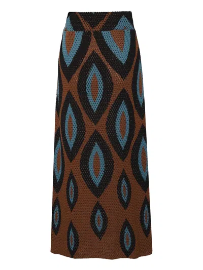 Johanna Ortiz Amamere Midi Skirt In 褐色