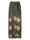 Johanna Ortiz Amazon Echoes Printed Linen Midi Wrap Skirt In Green