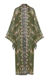 Johanna Ortiz Amazon Georgette Kimono Maxi Dress In Multi