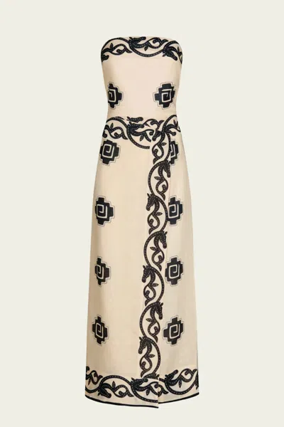 Johanna Ortiz Ancient Dress In Ecru Black