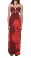 Johanna Ortiz Andalusian Rhythms Maxi Dress In Clavel Wine/red In Red