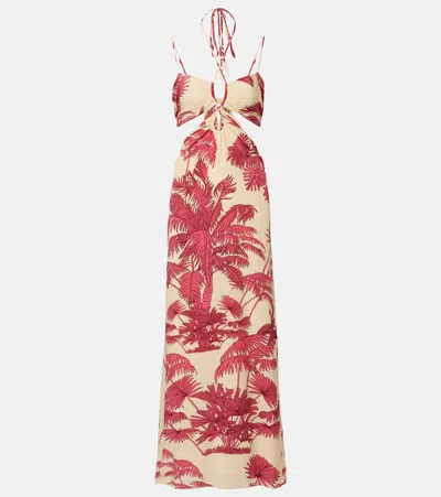 Johanna Ortiz Andalusian Rhythms Printed Silk Maxi Dress In Red