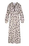 Johanna Ortiz Andar Sevillano Polka-dot Cotton Midi Dress In Black,white