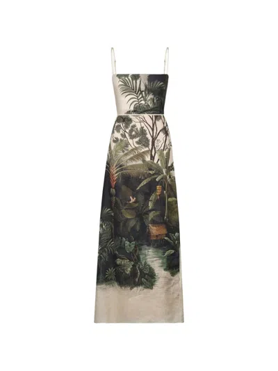 Johanna Ortiz Andean Mythology Printed Linen Maxi Dress In Neutral