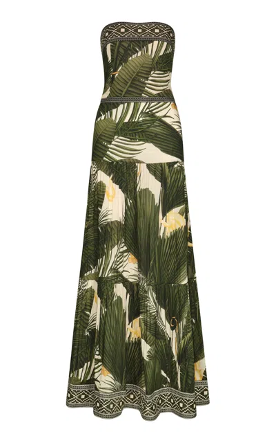 Johanna Ortiz Another Chance Cotton Maxi Dress In Green