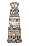 Johanna Ortiz Another Chance Linen Maxi Dress In Animal Print