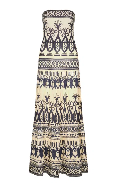 Johanna Ortiz Another Chance Linen Maxi Dress In Animal Print
