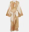 Johanna Ortiz Aqua Cruiser Printed Cotton Midi Dress In Neutrals