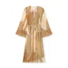 Johanna Ortiz Aqua Cruiser Printed Cotton Midi Dress In Sailboats-sand-ecru