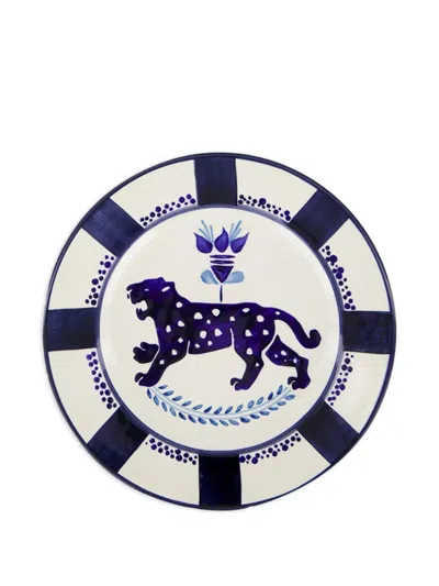 Johanna Ortiz Aracata Striped Jaguar Plate In Blue