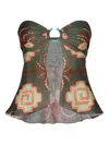 Johanna Ortiz Arkana Ring-detail Strapless Top In Multi