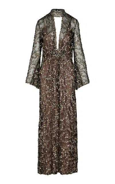 Johanna Ortiz Artistic Lifestyle Sequined Maxi Dress In Multi