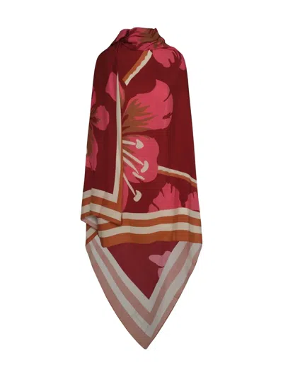 Johanna Ortiz Astromelia Floral-print Silk Shawl In Red