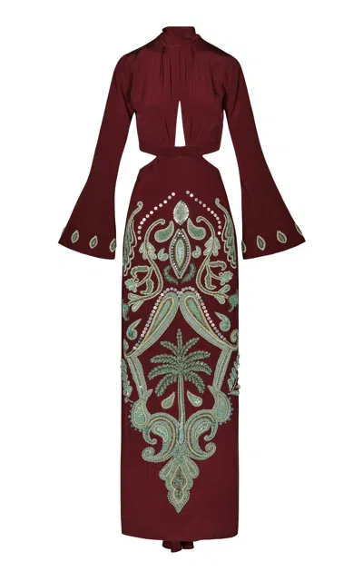 Johanna Ortiz Aurora Mágica Silk Maxi Dress In Multi