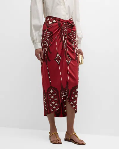 Johanna Ortiz Avanyu Printed Maxi Skirt In Red/multi