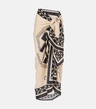 Johanna Ortiz Ayahuasca Cotton Beach Cover-up In Neutrals