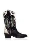 Johanna Ortiz Aztec Allure Leather Boots In Black,white