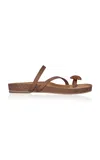 Johanna Ortiz Aztec Horse Leather Sandals In Brown