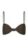 Johanna Ortiz Bandana Marina Printed Bikini Top In Green