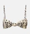 Johanna Ortiz Bandana Marina Printed Bikini Top In Multi
