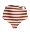 Johanna Ortiz Ecru Marsala Barbasco Bikini Bottoms Swimsuit Stripes Ecru/marsala In Multi