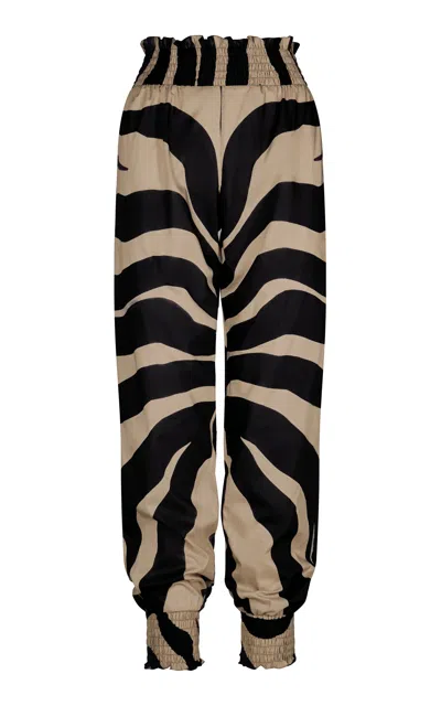 Johanna Ortiz Be In Peace Shirred Cotton Pants In Multi