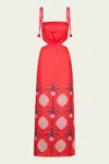 Johanna Ortiz Cut-out Palm-tree Print Dress In Red
