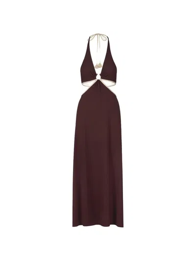 Johanna Ortiz Beautiful Paradigm Cut-out Maxi Dress In Burgundy