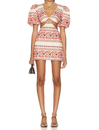 Johanna Ortiz Valle Sagrado Cotton Voile Mini Dress In Neutrals