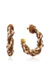 Johanna Ortiz Below The Waterline Natural Palm Hoops In Brown