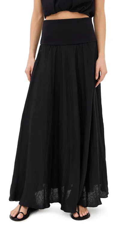 Johanna Ortiz Light And Sound Convertible Linen-blend Maxi Skirt In Black