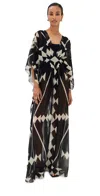 Johanna Ortiz Black/ecru Secret Garden Maxi Dress Black/ecru In Black