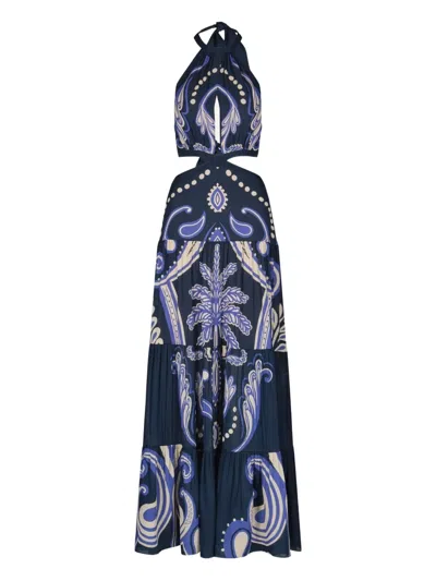 Johanna Ortiz Bloom Cut-out Maxi Dress In Blue
