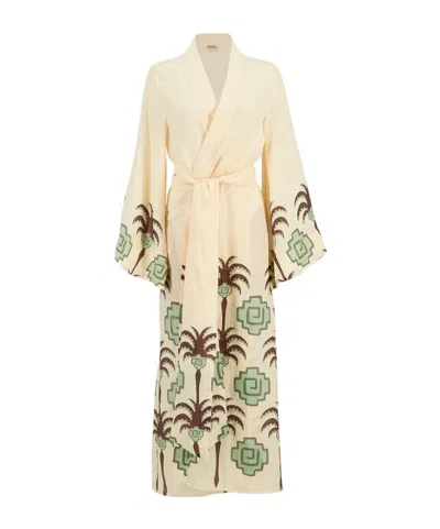 JOHANNA ORTIZ BOA WHISPER PALM-TREE GEOMETRIC-PRINT ROBE