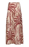 Johanna Ortiz Bohemia Printed Linen Maxi Skirt