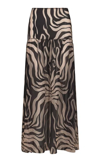 Johanna Ortiz Bohemia Sheer Printed Maxi Skirt