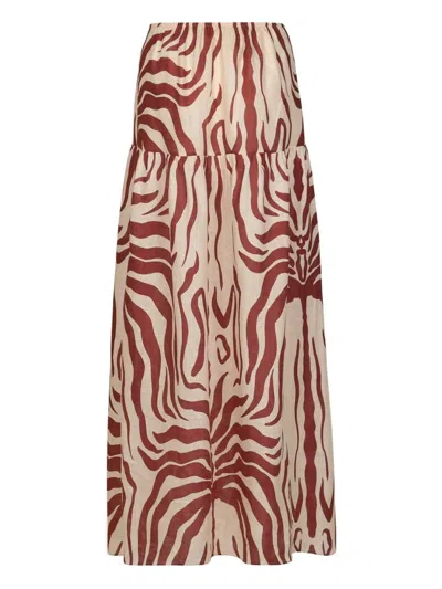 Johanna Ortiz Bohemia Tiered Skirt In Multi