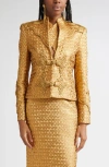 Johanna Ortiz Boldness Scale Jacquard Jacket In Gold