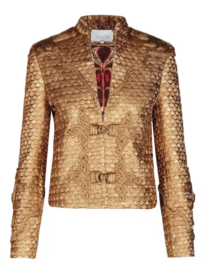 JOHANNA ORTIZ BOLDNESS SCALE-PATTERN KNOT-DETAIL JACKET