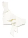 Johanna Ortiz Bolero Life Ruffled Bikini Top In White